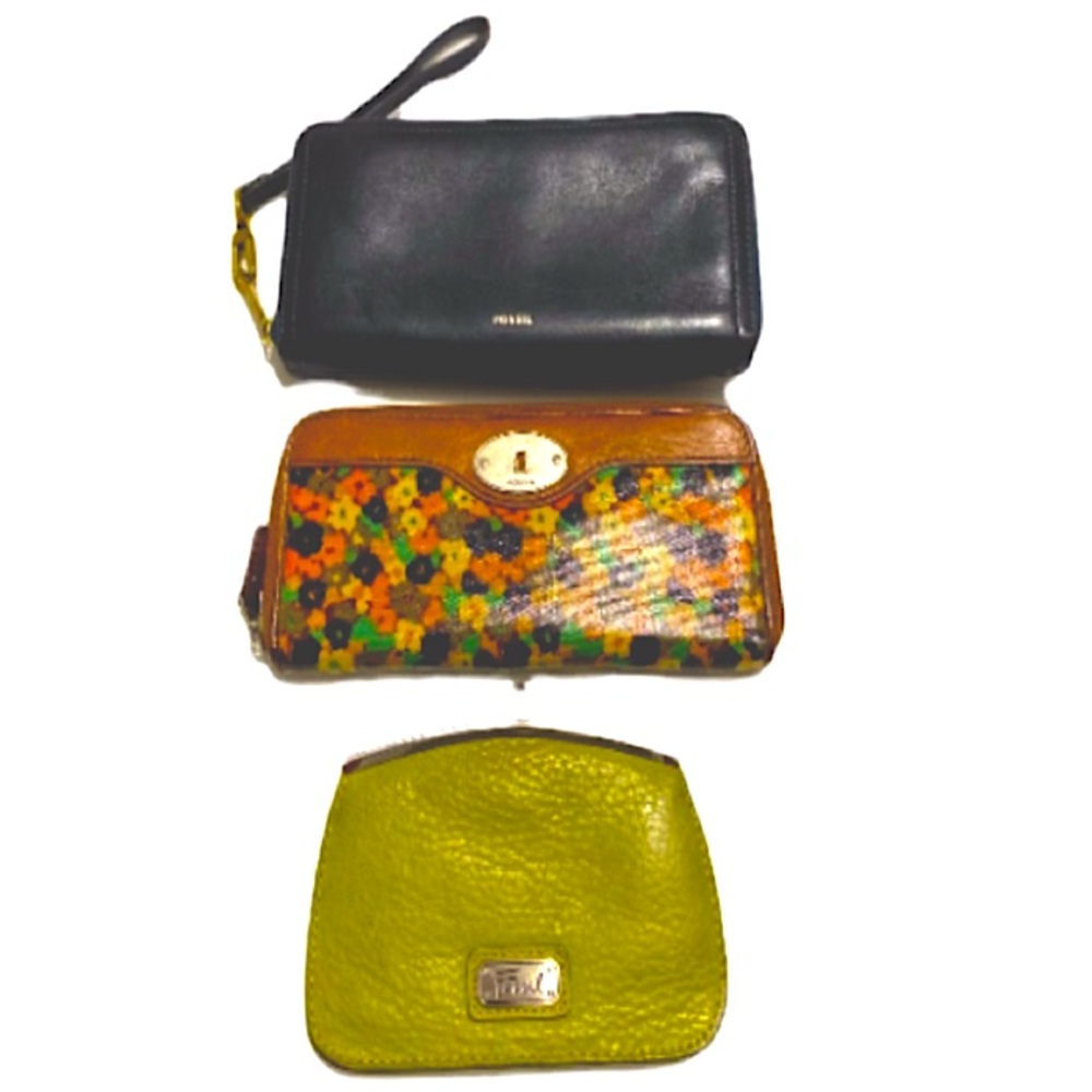 Fossil Wallets Genuine Leather Patent Bundle